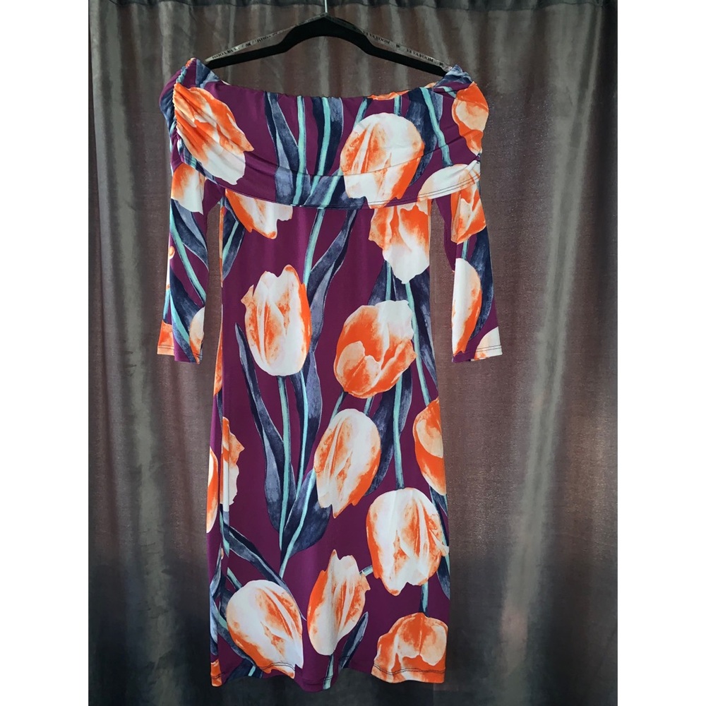 Flower print midi dress